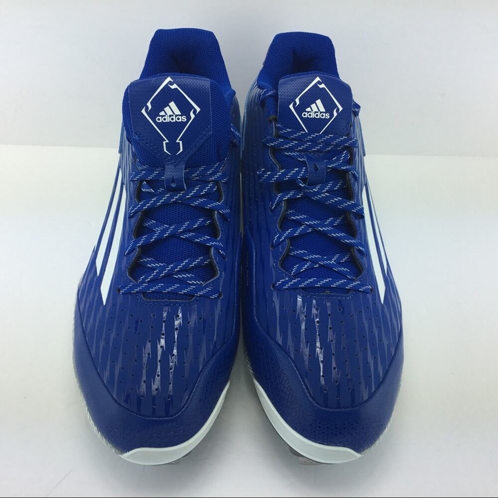 Adidas Mens Power Alley 3 Mid Baseball Cleats Royal Blue White Size 13 Brand New
